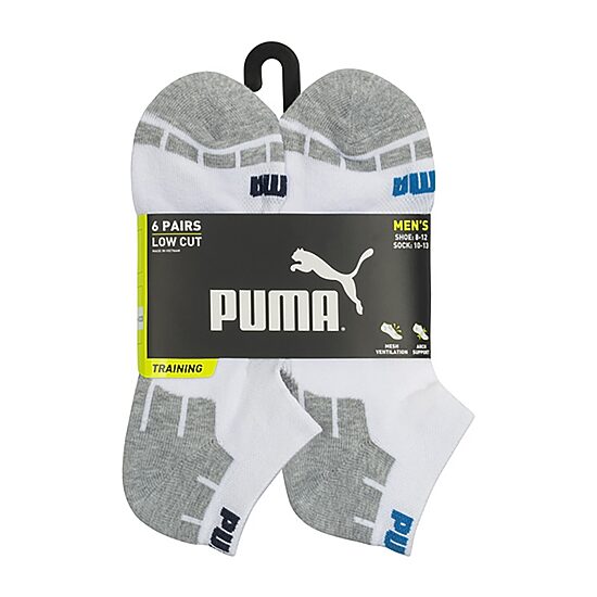 PUMA Mens Multi-Pack 6 Pair Low Cut Socks