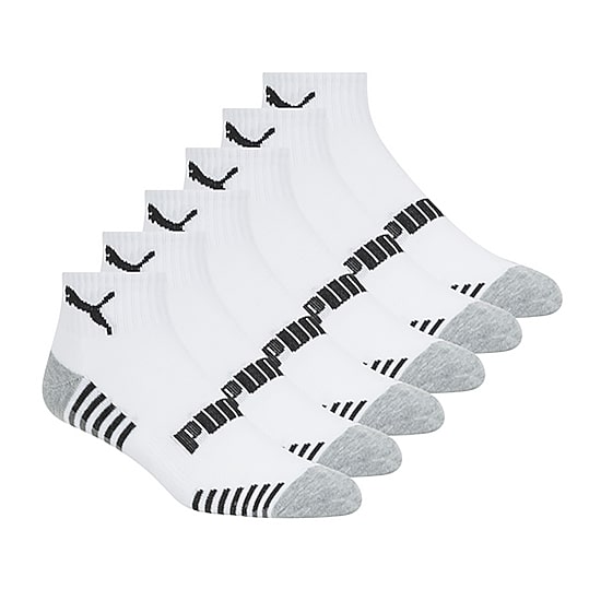 PUMA Mens Multi-Pack 6 Pair Quarter Ankle Socks