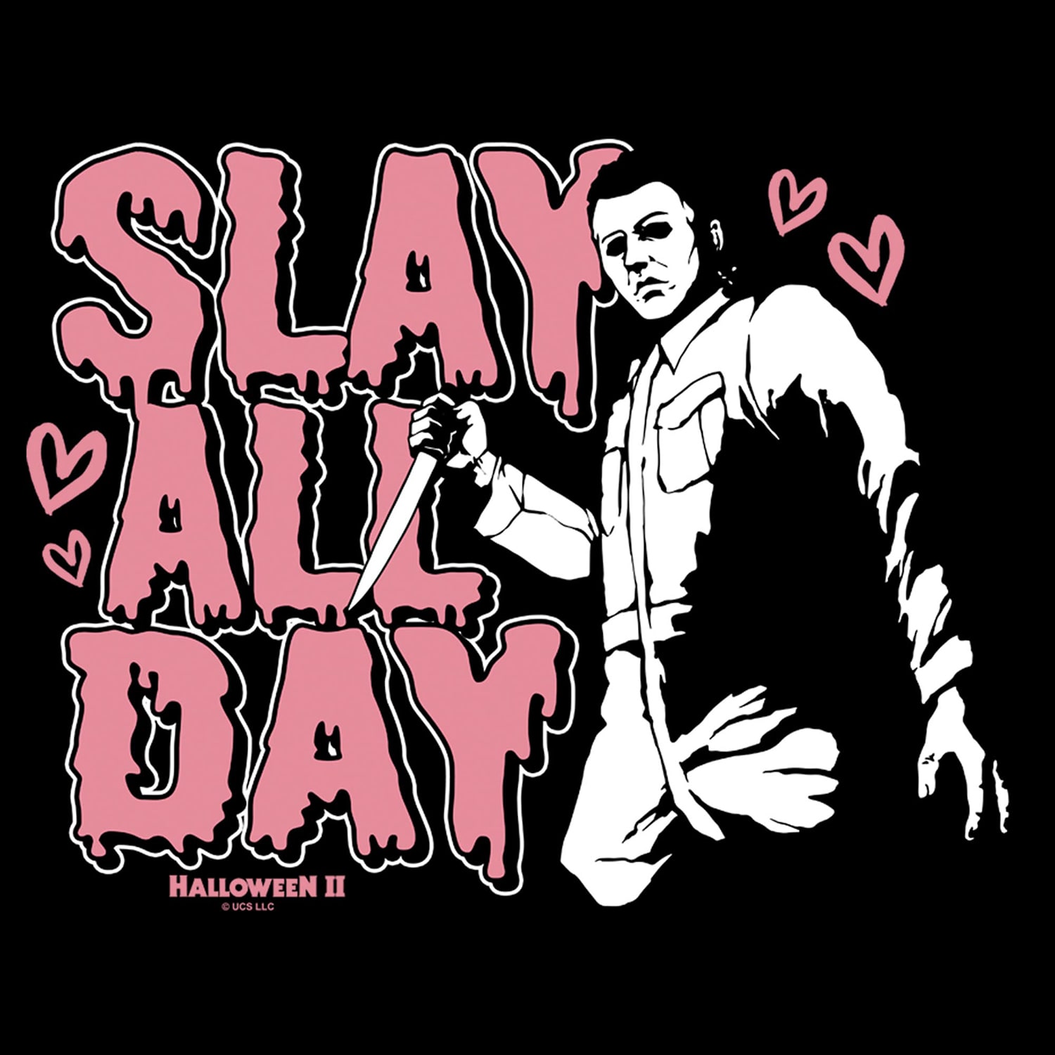 Halloween Slay All Day Tee Womens Juniors Crew Neck Short Sleeve Regular Fit Graphic T-Shirt