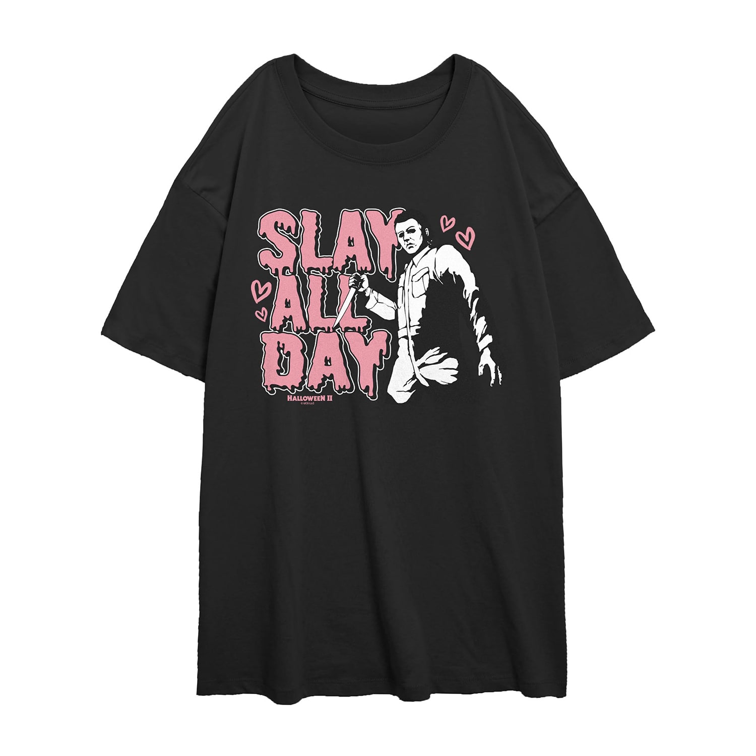 Halloween Slay All Day Tee Womens Juniors Crew Neck Short Sleeve Regular Fit Graphic T-Shirt