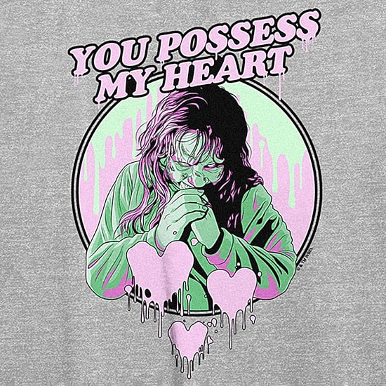 The Exorcist You Possess My Heart Womens Juniors Crew Neck Short Sleeve Regular Fit Graphic T-Shirt