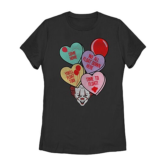 It Candy Corny Hearts Tee Womens Juniors Crew Neck Short Sleeve Regular Fit Graphic T-Shirt