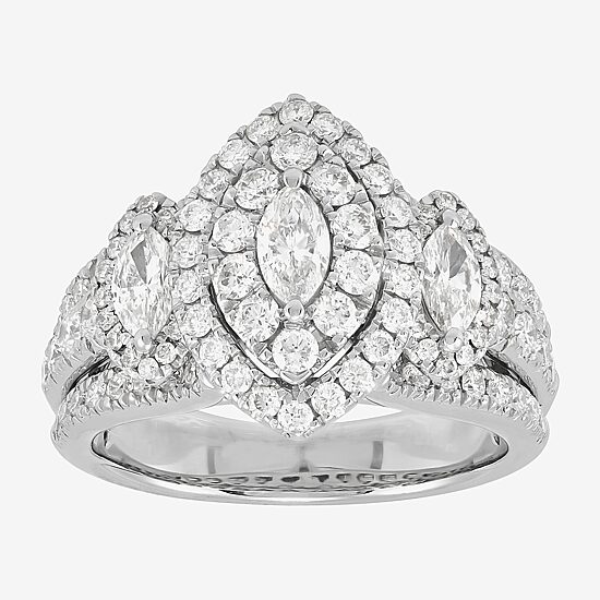 Limited Quantities! Womens 2 CT. T.W. Natural White Diamond 14K Gold Engagement Ring