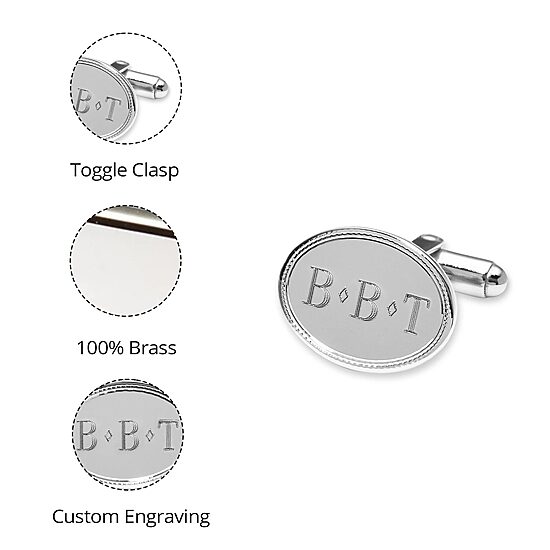 Personalized Oval Cuff Links