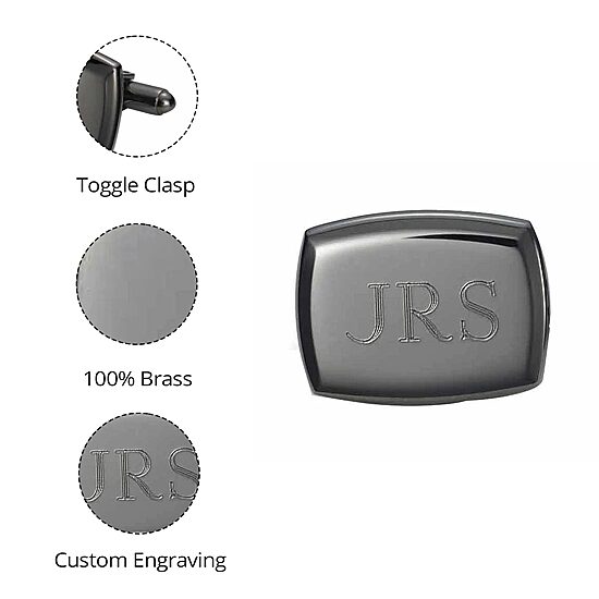 Personalized Gunmetal Cufflinks