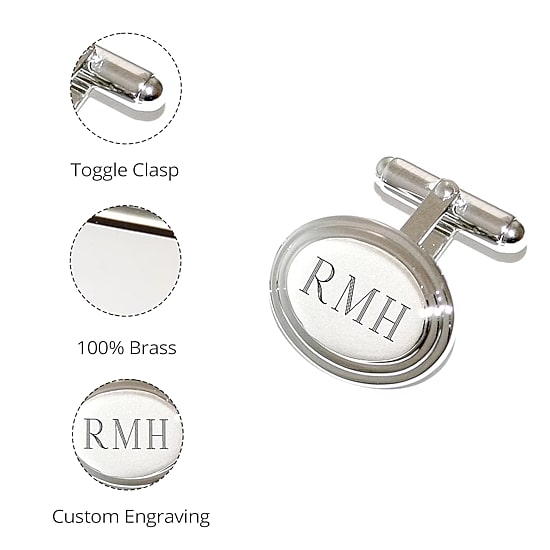 Engravable Oval Cuff Links