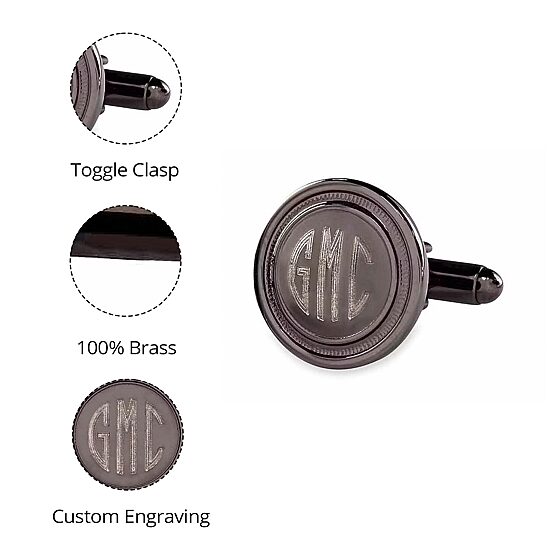 Personalized Brushed Stainless Steel Cufflinks