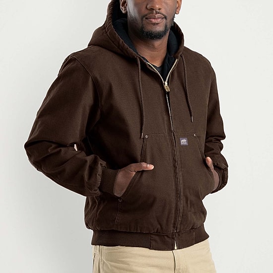 Berne Highland Washed Duck Mens Hooded Heavyweight Big and Tall Work Jacket