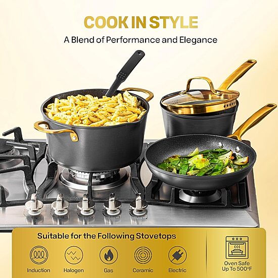 Granitestone Armor Max Gold Aluminum 20-pc. Non-Stick Cookware Set