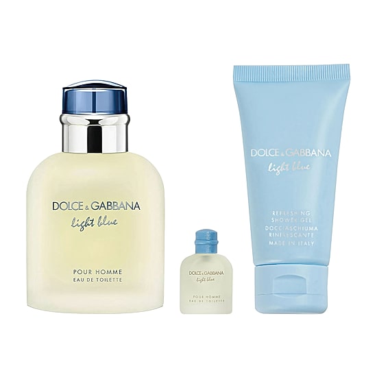 DOLCE&GABBANA Light Blue Mens Eau De Toilette 3-Piece Gift Set ($110 Value)