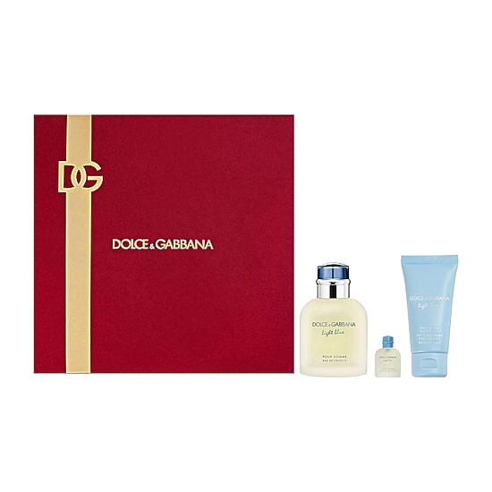 DOLCE&GABBANA Light Blue Mens Eau De Toilette 3-Piece Gift Set ($110 Value)