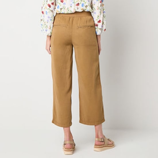 St. John's Bay Womens Wide Leg High Rise Capri Pant