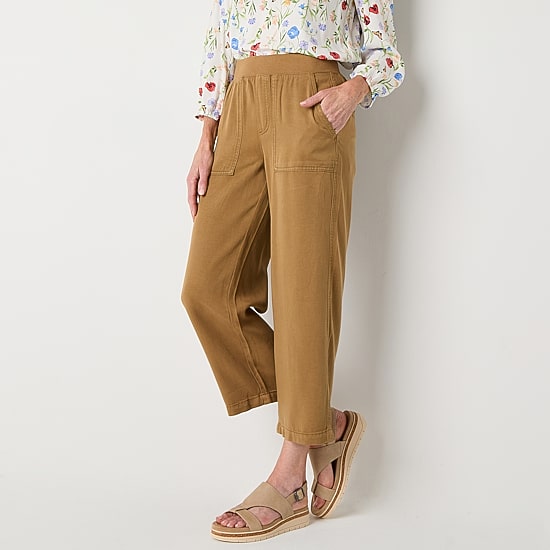 St. John's Bay Womens Wide Leg High Rise Capri Pant