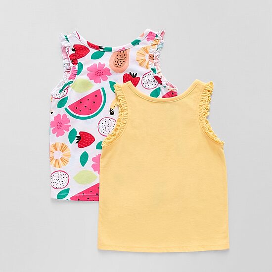 Okie Dokie Toddler & Little Girls Round Neck Sleeveless 2-pc. Tank Top