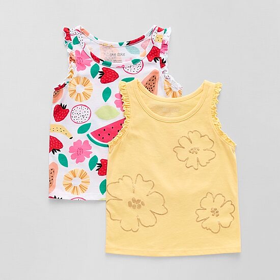 Okie Dokie Toddler & Little Girls Round Neck Sleeveless 2-pc. Tank Top