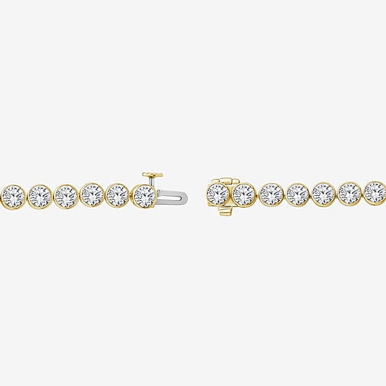 (F / Si2) Womens 10 Ct.T.W. Lab Grown White Diamond 10K Gold 7 Inch Tennis Bracelet