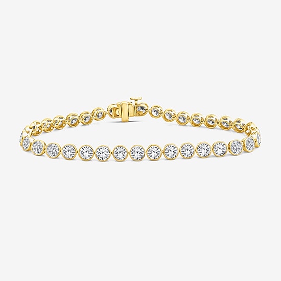 (F / Si2) Womens 10 Ct.T.W. Lab Grown White Diamond 10K Gold 7 Inch Tennis Bracelet