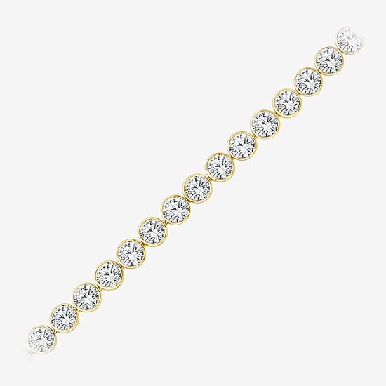 (F / Si2) Womens 10 Ct.T.W. Lab Grown White Diamond 10K Gold 7 Inch Tennis Bracelet