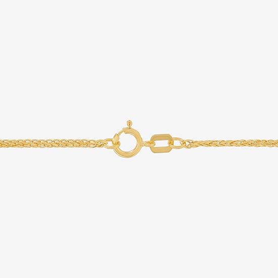 Womens 10K Gold 20 Inch Wheat Chain Necklace