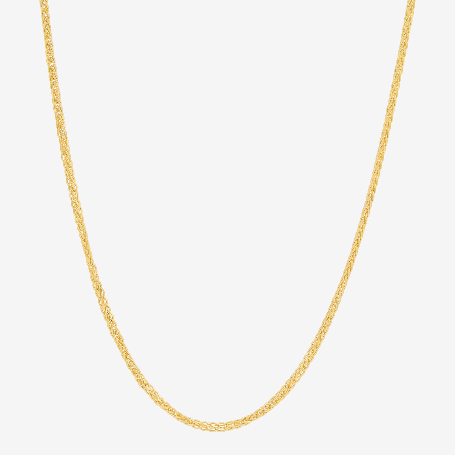 Womens 10K Gold 20 Inch Wheat Chain Necklace