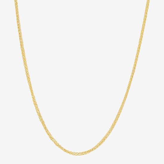 Womens 10K Gold 20 Inch Wheat Chain Necklace
