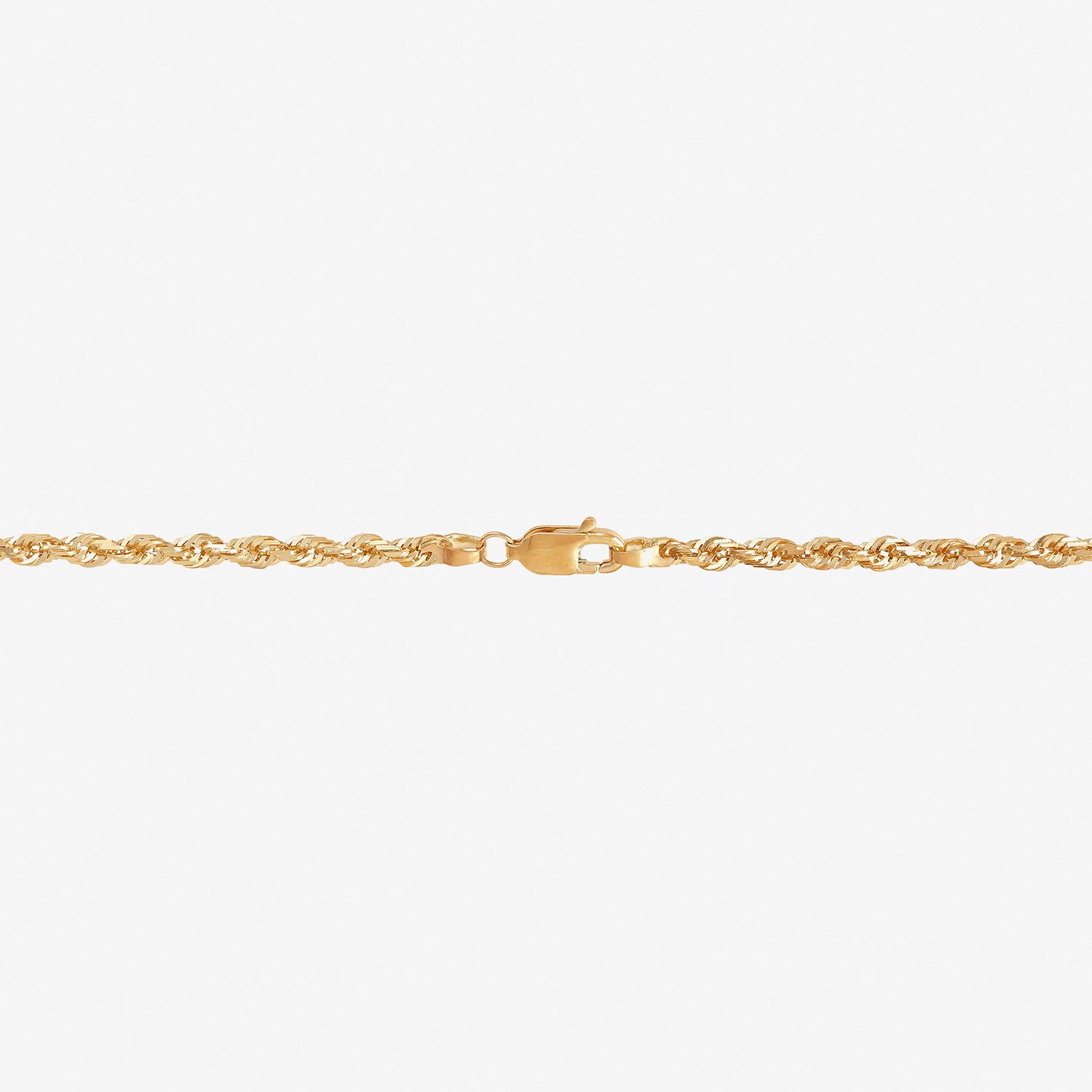 Womens 10K Gold Inch Rope Chain Necklace