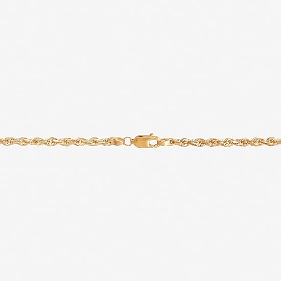 Womens 10K Gold 22 Inch Rope Chain Necklace