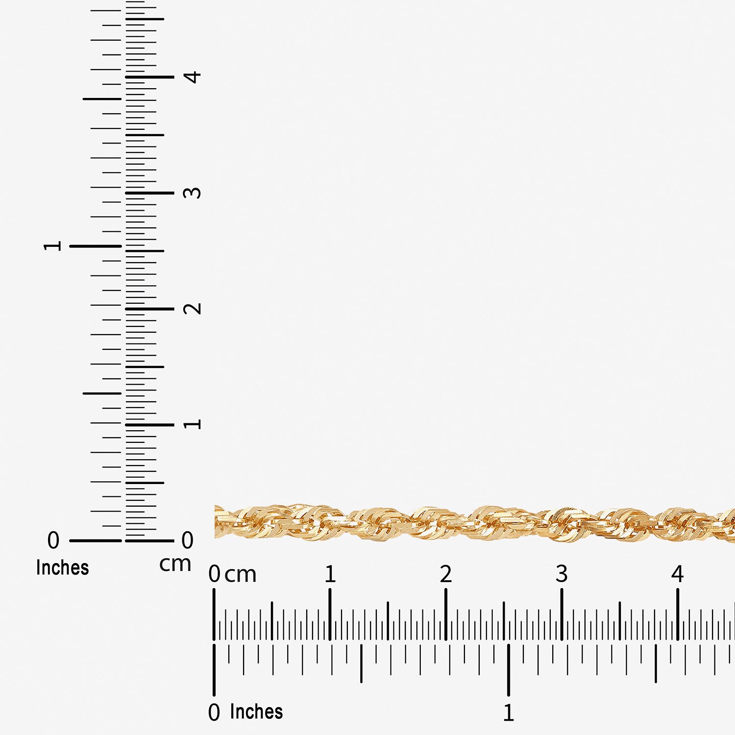 Womens 10K Gold Inch Rope Chain Necklace