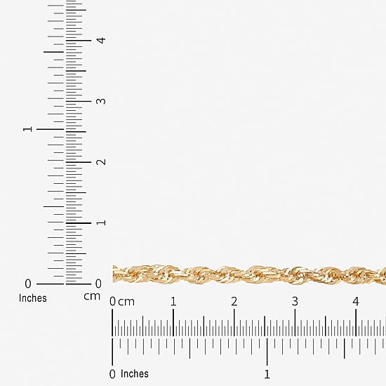 Womens 10K Gold 22 Inch Rope Chain Necklace