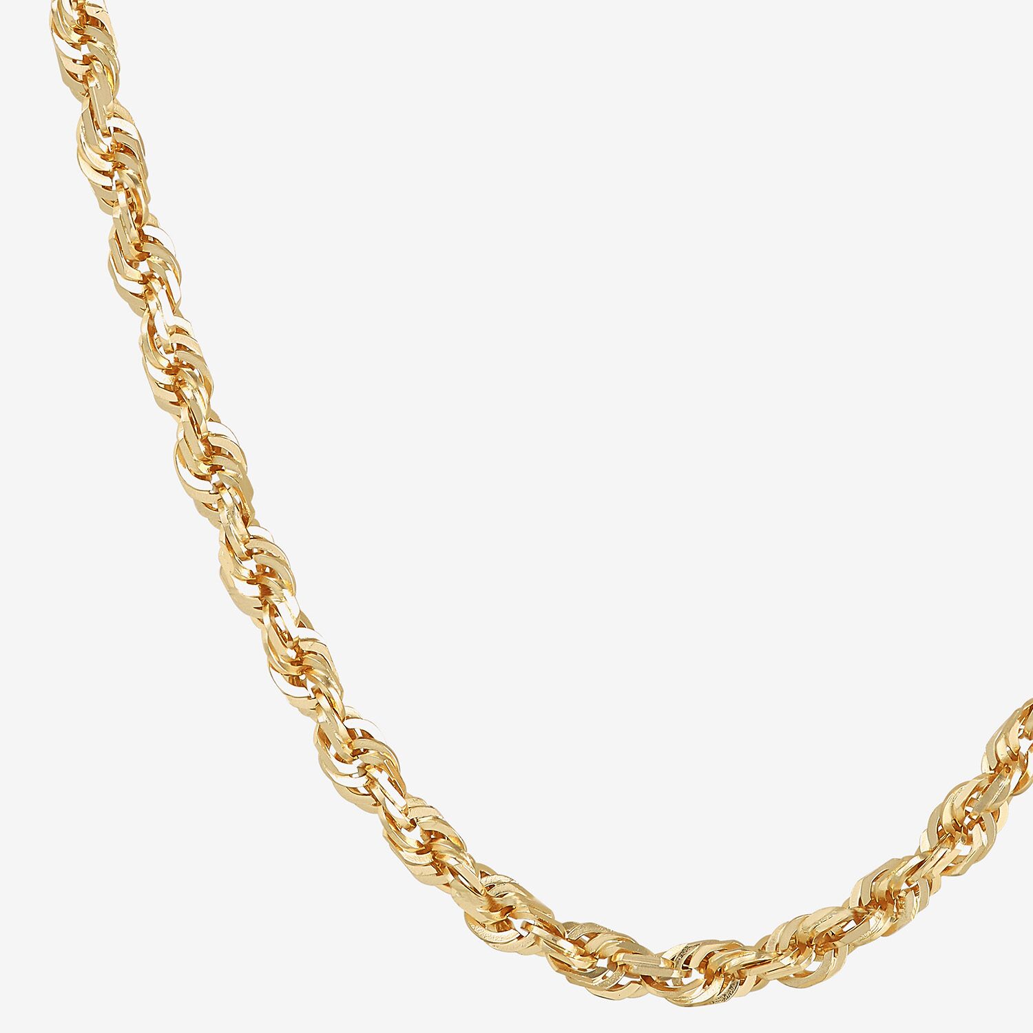 Womens 10K Gold Inch Rope Chain Necklace