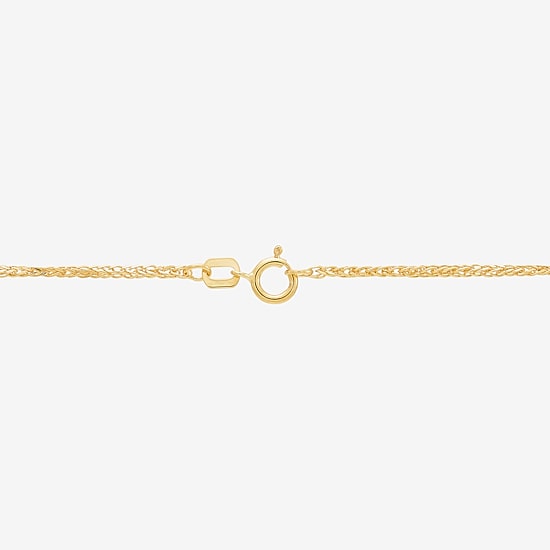Womens 10K Gold 18 Inch Wheat Chain Necklace