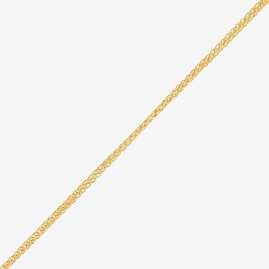 Womens 10K Gold 18 Inch Wheat Chain Necklace