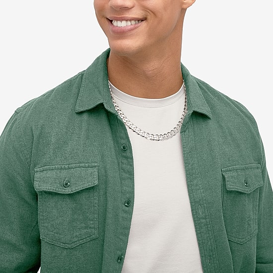 Mens Sterling Silver 22 Inch Curb Chain Necklace