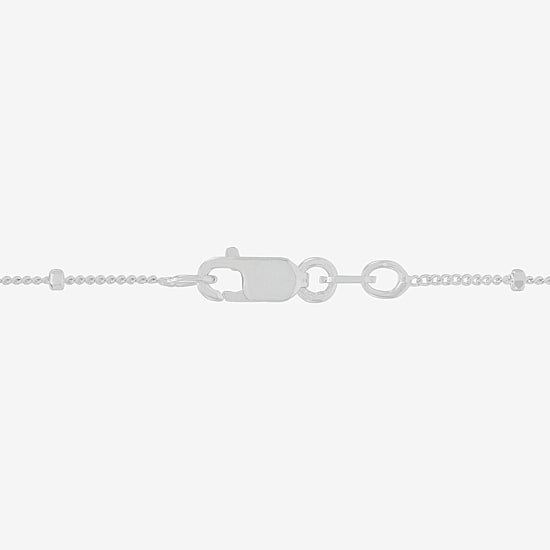 Made in Italy Womens Sterling Silver 9 1/2 Inch Solid Bead Ankle Bracelet