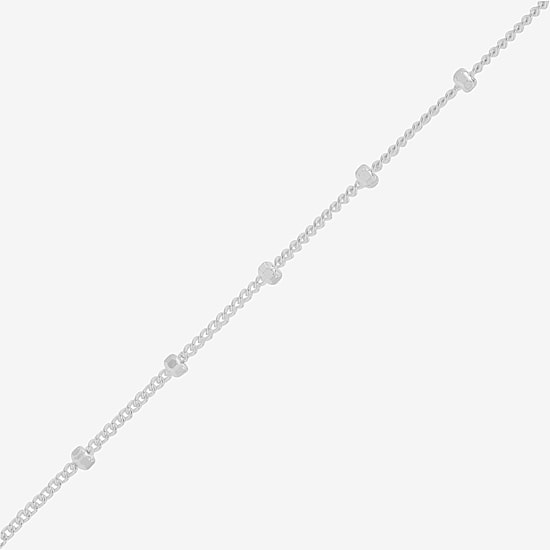 Made in Italy Womens Sterling Silver 9 1/2 Inch Solid Bead Ankle Bracelet