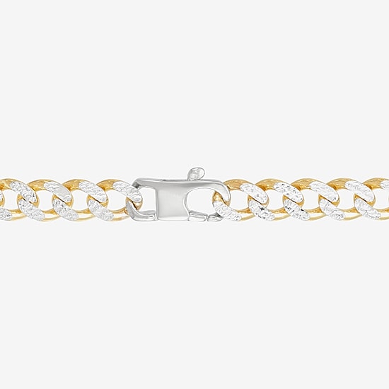 Made in Italy Mens 24K Gold Over Silver 24 Inch Curb Chain Necklace