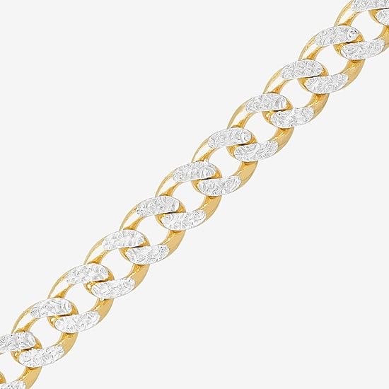 Made in Italy Mens 24K Gold Over Silver 24 Inch Curb Chain Necklace