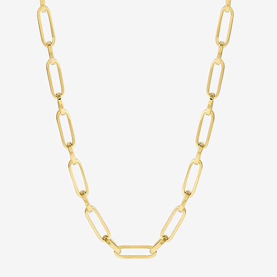 Limited Quantities! Womens 14K Gold 22 Inch Paperclip Chain Necklace