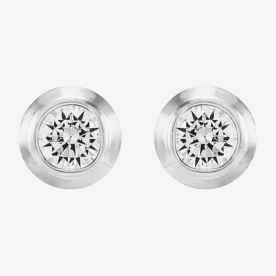 Limited Quantities! White Cubic Zirconia 14K Gold Stud Earrings