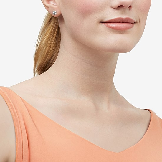 Limited Quantities! White Cubic Zirconia 14K Gold Stud Earrings