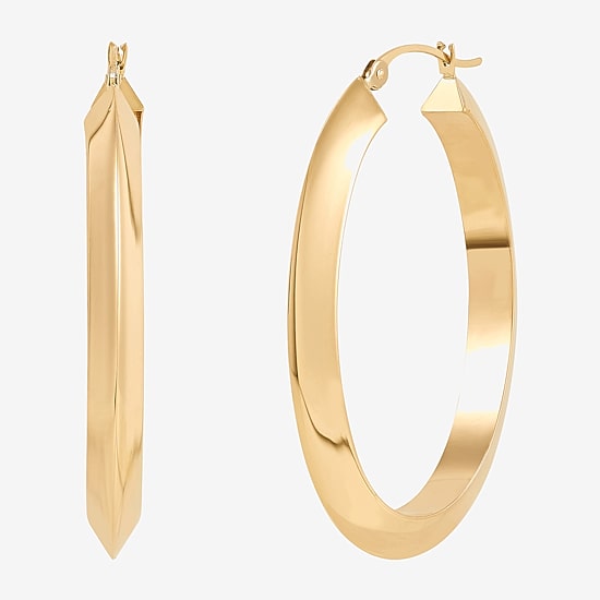 Limited Quantities! Womens 10K Gold 35mm Hoop Earrings