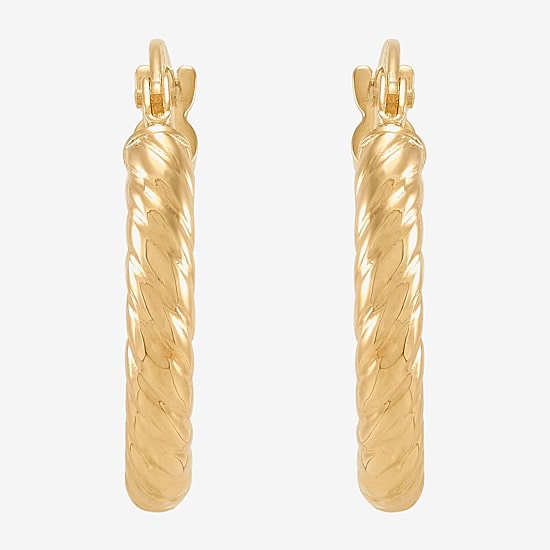 Limited Quantities! Womens 14K Gold 15.5mm Hoop Earrings