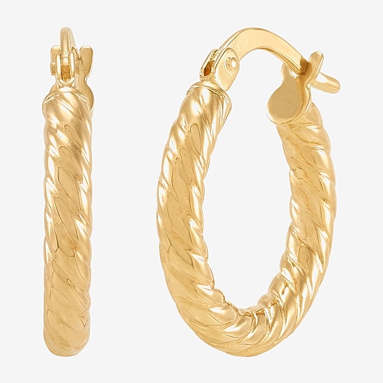Limited Quantities! Womens 14K Gold 15.5mm Hoop Earrings
