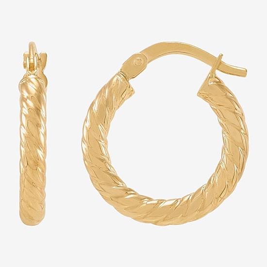 Limited Quantities! Womens 14K Gold 15.5mm Hoop Earrings