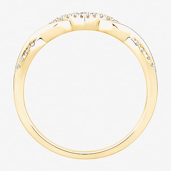 (F / Vs2) Womens 3MM 1/10 CT. T.W. Lab Grown White Diamond 10K Gold Wedding Band