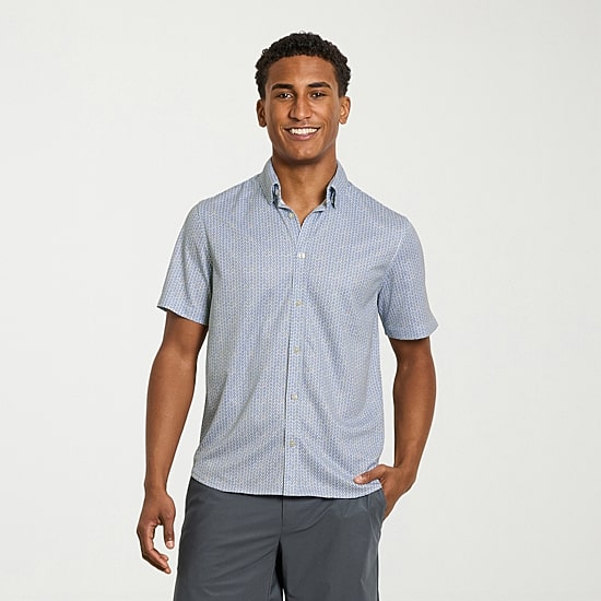 Van Heusen Performance Mens Short Sleeve Regular Fit Button-Down Shirt