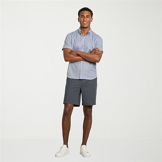 Van Heusen Performance Mens Short Sleeve Regular Fit Button-Down Shirt