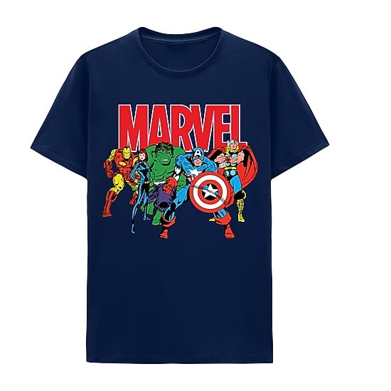 Mens Crew Neck Short Sleeve Regular Fit Marvel Graphic T-Shirt