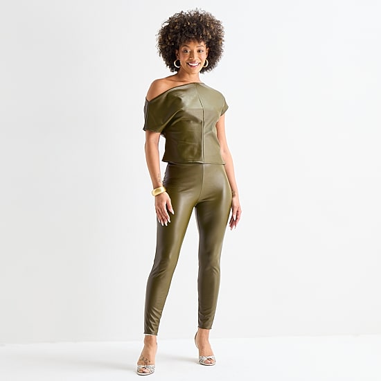 Bold Elements Womens Skinny Faux Leather Pant