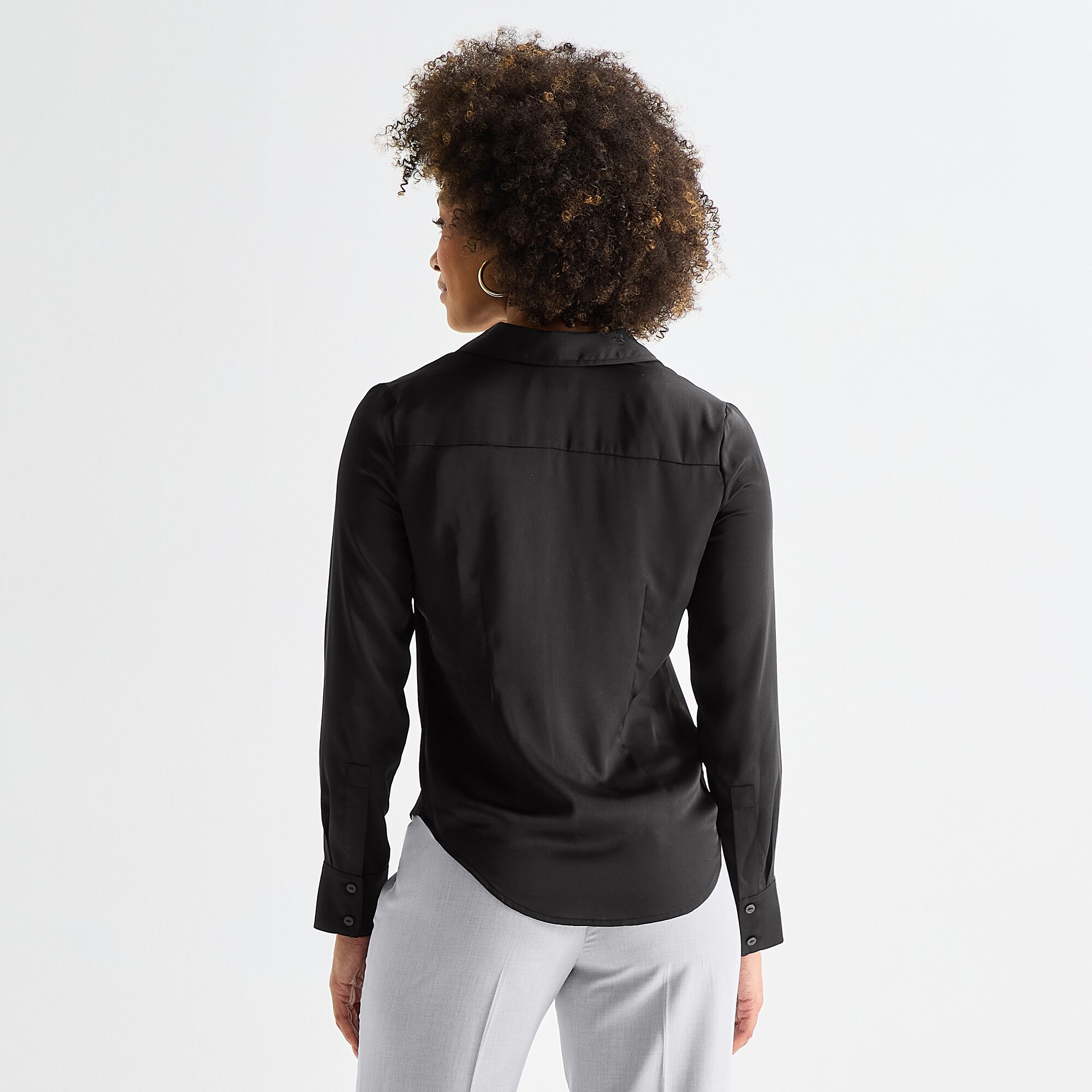 Worthington Womens Long Sleeve Slim Fit Blouse